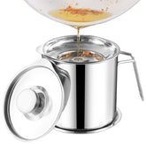 DIY HOME bacon grease container with 1.8l capacity for efficient oil storage