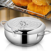 DIY HOME Deep Fryer Pot with thermometer for precise oil temperature control