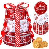 DIYDEC Christmas tin set large with lid, perfect for cookies and gifting.
