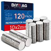 DIYMAG 120Pcs refrigerator magnets with brushed nickel finish for notes on metal surfaces