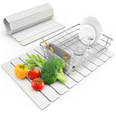 DK177 large stone drying mat 24x16 in white collapsible for easy countertop drying.