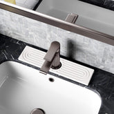 DK177 Stone Faucet Mat on kitchen sink surface; fast absorption prevents moisture buildup.