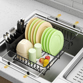 DLDSHI expandable in-sink dish rack with adjustable length for a snug fit.