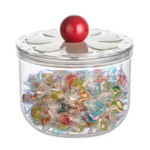 DLRDLR 30oz candy dish with airtight lid on a desk, showing snacks