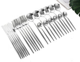 Dnalrhoi silverware set with mirror polish for elegant meals.