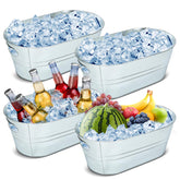 dndsim 4pcs 3-gallon galvanized tub, sturdy party centerpiece for chilled beverages