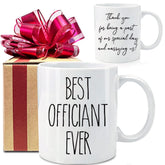 Dnuiyses wedding officiant mug front and back showing dual messages for gratitude