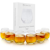 Dobaccio balance shot glasses with round bottom maintain upright stability for clean pours