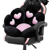DOBUONO cat paw cushion black front view for cozy gaming chair support.