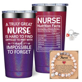 DOEARTE 20oz nurse gifts tumbler with front design for daily coffee on shifts