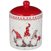 DOITOOL Gnome Cookie Jar with lid, showing airtight seal for freshness