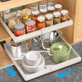 DOMNIU pull-out cabinet drawer white adjustable width 13-19 inches for kitchen storage