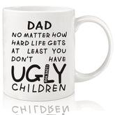 Donse Dad Mug front view with two-sided print, ideal Father's Day gift.