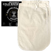 Doppeltree cold brew bag with wide opening for easy filling and mess-free prep.