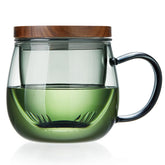 DOPUDO glass tea cup with infuser—watch the steeping color through crystal-clear glass.