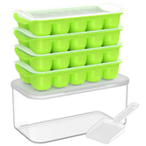 DOQAUS ice cube tray with lid and bin set for organized ice storage.