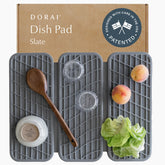 Dorai Home Dish Pad with stone base drying dishes on a counter