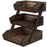 Dorhors 3-tier fruit basket on kitchen counter keeps produce organized and accessible.