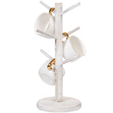 Dorhors mug holder tree with six hooks displaying organized mugs on a counter