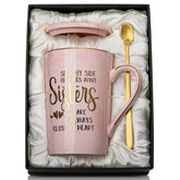 Doublewhale sister gifts pink marble mug—perfect for daily coffee rituals.
