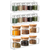 Douildhaiy 9-inch acrylic spice rack mounted on wall showing clear spice visibility.