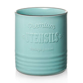 DOWAN 7.2-inch turquoise ceramic utensil holder keeps longer tools within easy reach.