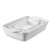 DOWAN casserole dishes set ready for oven and serving.