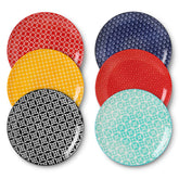 DOWAN colorful dinner plates 6pc set with vibrant hues ideal for everyday meals.