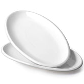 DOWAN oval 14in serving platter, top view, ideal for mains and appetizers.