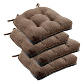 downluxe chair cushion with tufted brown front for comfortable dining