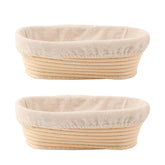 DOYOLLA bread proofing baskets set of 2, oval 10 inch, for artisan dough rise.