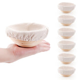 DOYOLLA mini bread proofing basket 5-inch with liner for artisanal sourdough.
