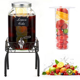 DQAXP glass drink dispenser on a stand for stylish party servings.