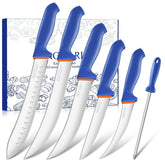 Dragon Riot 6-pcs knives set closeup with premium blades for easy meat prep.