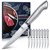Dragon Riot steak knives set with full-metal construction for lasting durability.