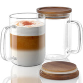 DRASTAR 20 oz glass cup with flat bottom and sturdy handle.