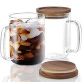 DRASTAR glass coffee mug 20oz shows clear glass and generous capacity for daily refills.