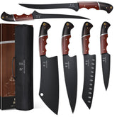 DRGSKL 6-piece knife set with chef-santoku blades for precise home cooking.