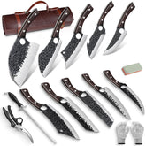 DRGSKL Serbian Chef Knife Set with hand-forged blades for precise slicing