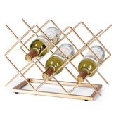 Drincarier countertop wine rack in gold for stylish, space-saving bottle storage.