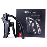 Drincarier vertical lever corkscrew enables quick cork removal with a smooth motion