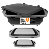 Drip EZ collapsible BBQ prep tubs with cutting board and lid for organized meal prep