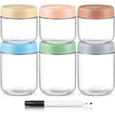 DRKIO wide-mouth glass jars with airtight lids for secure storage