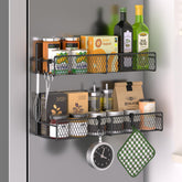 DTUQYX magnetic spice rack 2-pack mounted on fridge for quick, organized spice access
