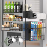 DTUQYX magnetic spice rack on fridge door showing organized spice storage