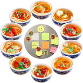 Dunzy ramen fridge magnets brighten the fridge and help organize notes