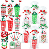 Duraaamo Christmas mug set shows 16oz tumbler with lid for festive coffee moments.