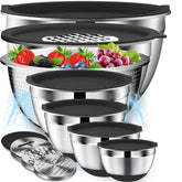 DUTZUN 16pc mixing bowls with lids for easy prep and organized storage.
