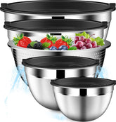 DUTZUN mixing bowls set with nesting design for compact, space-saving storage.