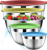 DUTZUN mixing bowls with strainer offer versatile prep and draining.